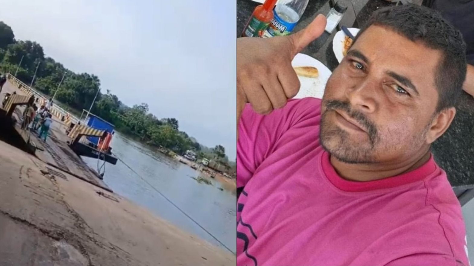 Imagem - Vídeo: carreta cai de balsa e motorista morre afogado no Rio Acará, no Pará